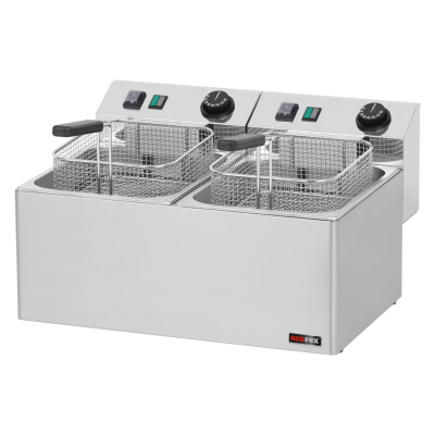 REDFOX FE 77 E | Fritéza elektrická dvojitá 0,38 kW/l, 8+8 l stolní 230 V