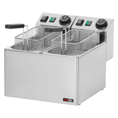 REDFOX FE 44 E | Fritéza elektrická dvojitá 0,42 kW/l, 5+5 l stolní 230 V