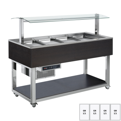 REDFOX ES GREEN+ 4W | Bufet chlazený GN 4-1/1 Wenge