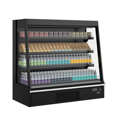TEFCOLD 47725 | Chladicí vitrína přístěnná otevřená | Galaxy+ GPL14 Black HC