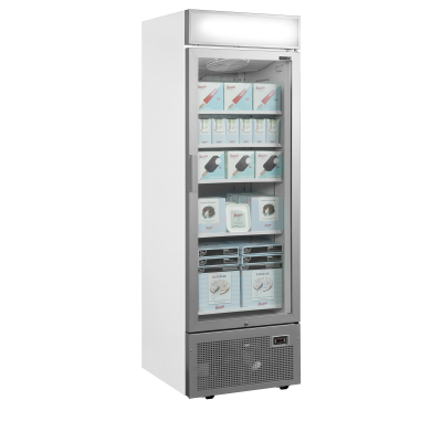 TEFCOLD 43907 | Mrazicí skříň prosklené dveře, stříbrný rám | UFSC1450GCP NF Silver
